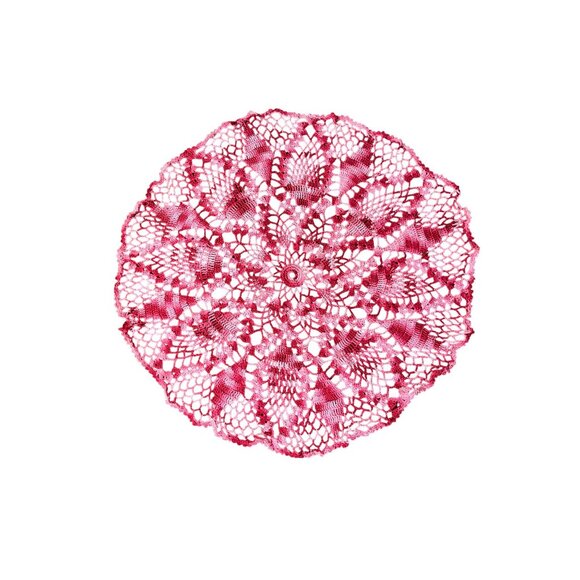 Handmade Other - Vintage Pinks Crochet Doily Round 20.5” Handmade Lace Table Decor